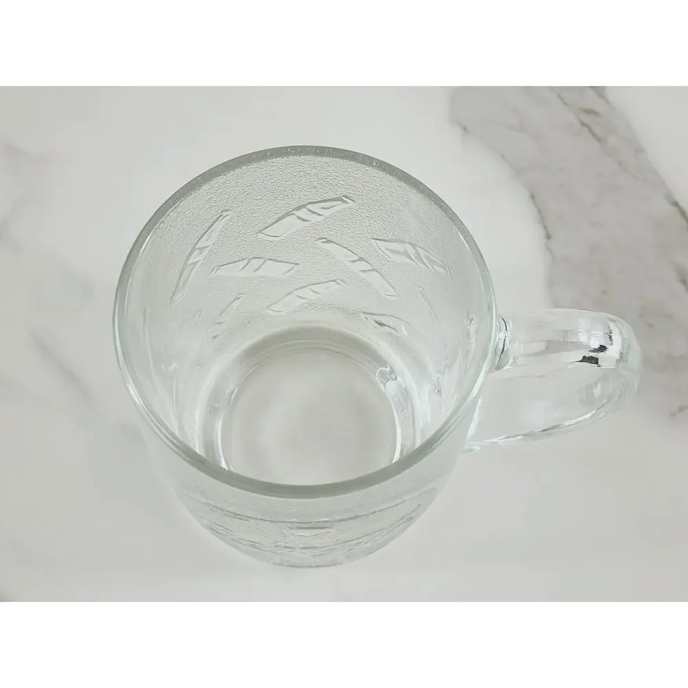 Coca Cola Frosted Glass Coffee Mug Embossed Logo 12oz Tea Cup 4